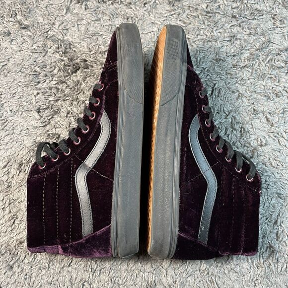 VANS Sk8-Hi Velvet Velour Red Purple Sz 10.5 Men\'s Sneakers LE Hi main image 4